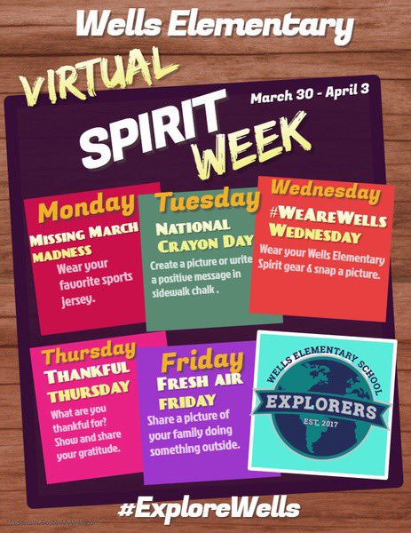 kzwickipedia's tweet photo. At school checking messages and forwarding calls wearing my favorite sports shirt. #ExploreWells #VirtualSpiritWeek #MissingMarchMadness https://t.co/wHvBJQcolg