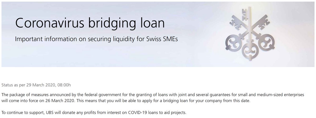 hpguellich's tweet photo. Thank you very much to the #government of #switzerland for their rapid decision on financial support for #SMEs. Big applause to banks like #UBS for the fast processing. Time difference between #COVID-19-credit application and money in bank account: 24 hours!!!!!! Impressive! https://t.co/SFTNIfhoKt