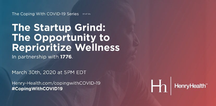 hellobackpack_'s tweet photo. Need tips for managing added stress while navigating the start-up grind? Henry Health and @1776dc are hosting a webinar today at 5PM EDT. Visit https://t.co/zJ2R4XRn31 to RSVP. #CopingWithCOVID19 #ReclaimOurStrength #TenMoreYears #HenryHealth https://t.co/zWOH9NrMFA