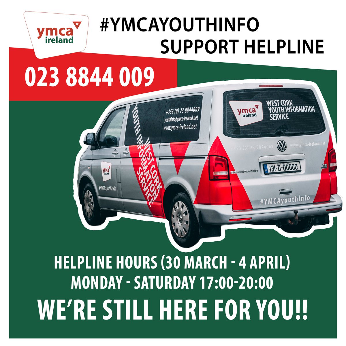 yiyoungvoices's tweet photo. We are all in this together, so you are not alone!
Our #YMCA #helpline will provide the facts to support you...

Call us 🙂📲🙂this week:
(30 March - 4 April) 17:00-22:00

📩youthinfo@ymca-ireland.net

#YMCAyouthinfo
#CommunityResponseIRL
#COVID19 #Coronavirus https://t.co/l3fqecg0t2