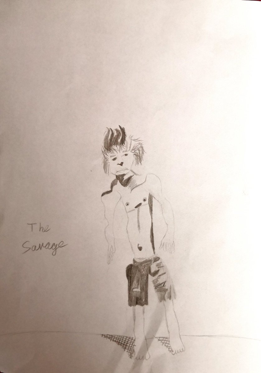 Liam created a drawing of 'The savage' similar to those in the book by David Almond <a href="/HightersHeath/">Highters Heath Community School</a> @Y6Heath