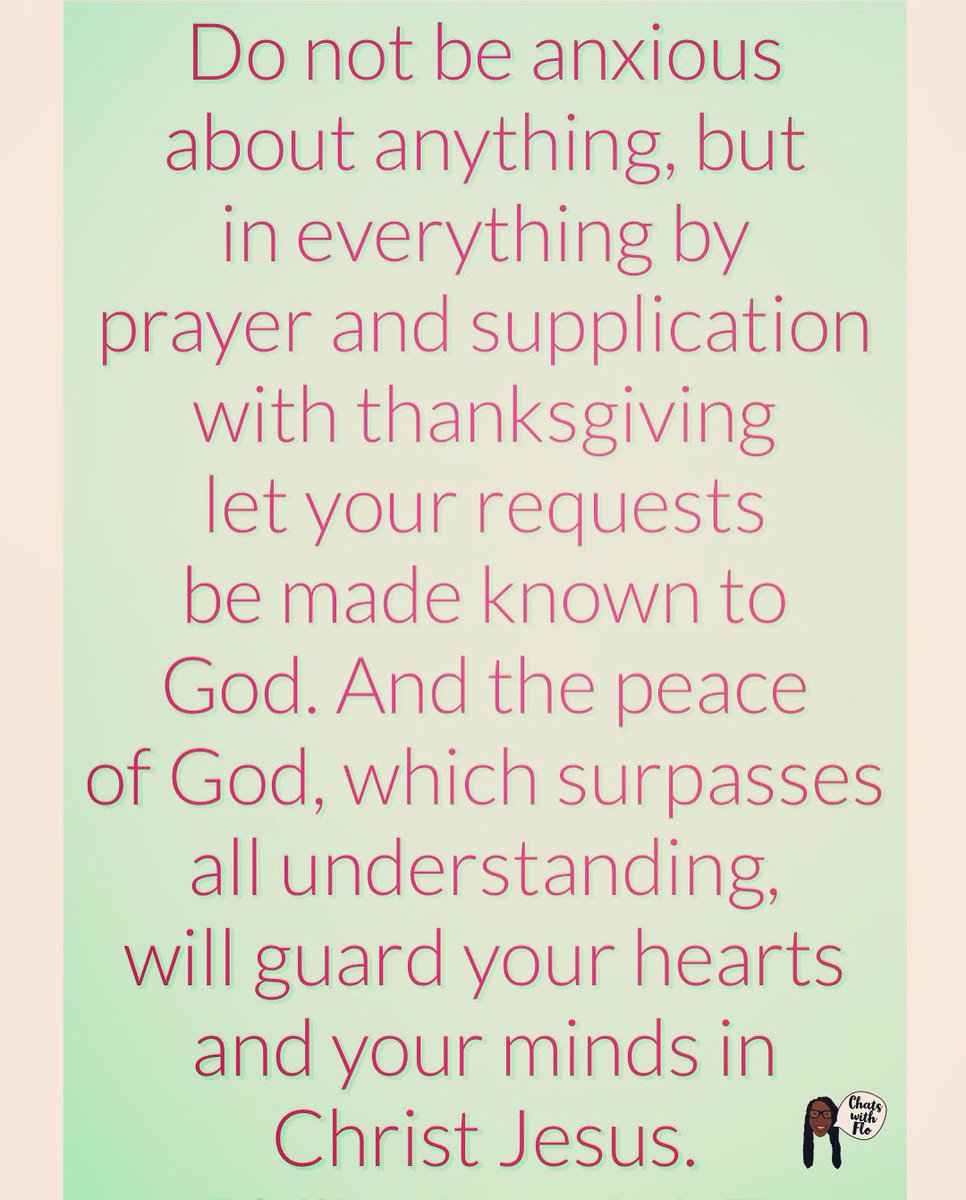 Don’t worry about anything. Pray about everything. Allow God’s peace to guard your heart and mind. Philippians 4:6-7  #selfdevelopmentjourney #selfdevelopmenttools #selfimprovements #chatswithflo #worry #pray #believe #god