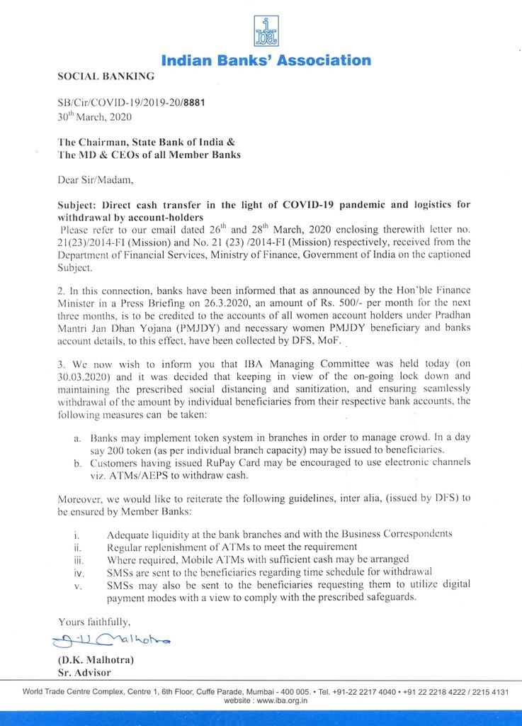 Bankers be ready to serve the nation as per <a href="/PMOIndia/">PMO India</a> and <a href="/nsitharaman/">Nirmala Sitharaman</a> meeting with various authorities.

Implement token system and help each other.

Your contribution is highly appreciated.
<a href="/PTI_News/">Press Trust of India</a> <a href="/ANI/">ANI</a> <a href="/NewsNationTV/">News Nation</a>