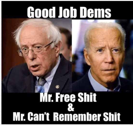 jpbuttrfly's tweet photo. @_Kel_Varnsen_ @w_terrence You’ll be crying for about...41/2 more years, unfortunately. Which one are you banking on?😂🤔#CommieBernie or #DementiaJoe? https://t.co/e8wO1lpvRp