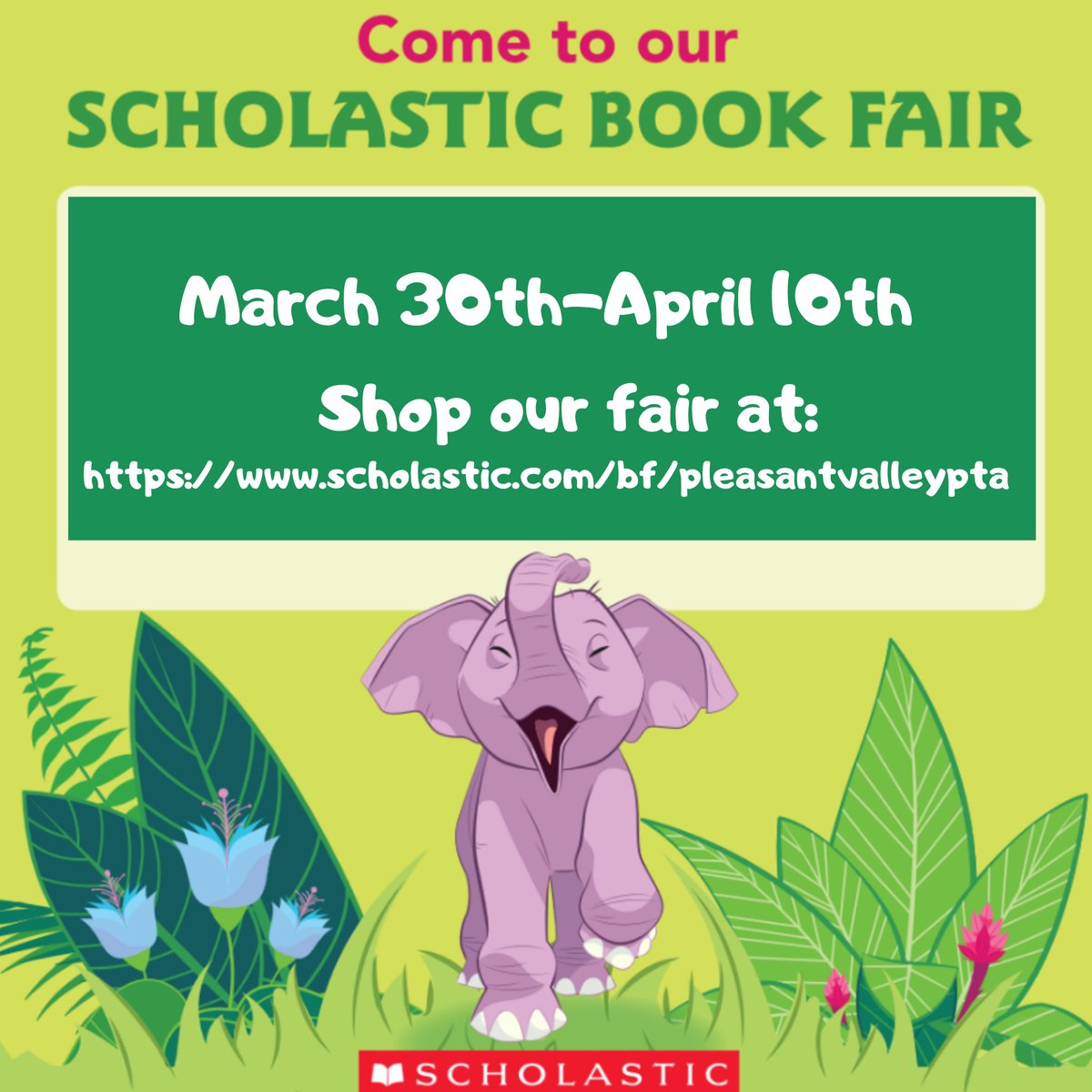 School may be closed but we have exciting news!! 📚📖
🎉Our virtual Scholastic Book Fair starts today!!!🎉
👉🏻Visit our online fair at:
scholastic.com/bf/pleasantval…
👉🏻Shop From Today through 4/10 
📚📖🐛❤️
We could all use some extra books right about now 😊