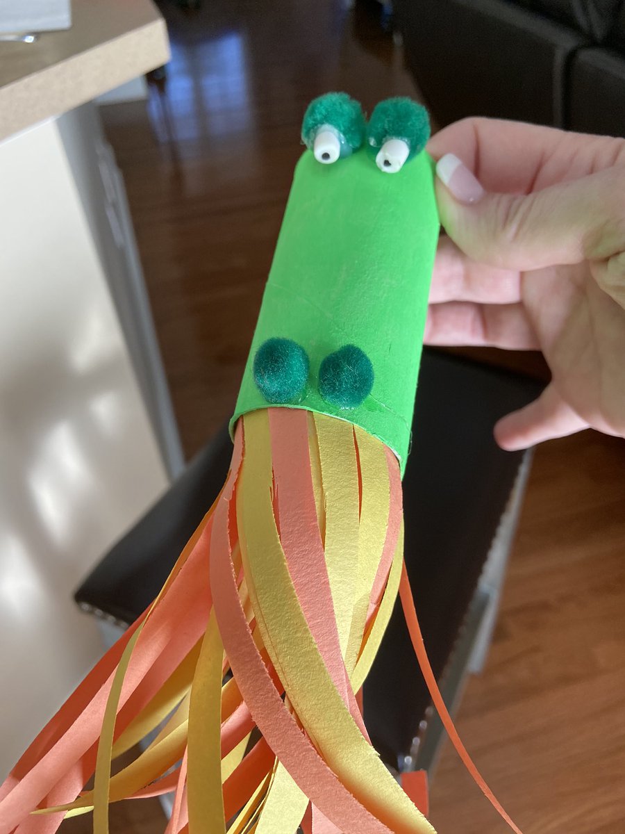 APHollifield's tweet photo. This is my Spirit Day creation. A fire breathing dragon made from a toilet paper holder.  #happiestschoolincobb #CobbDigiLearn @mccallprimary1 https://t.co/kfPveWvzjn
