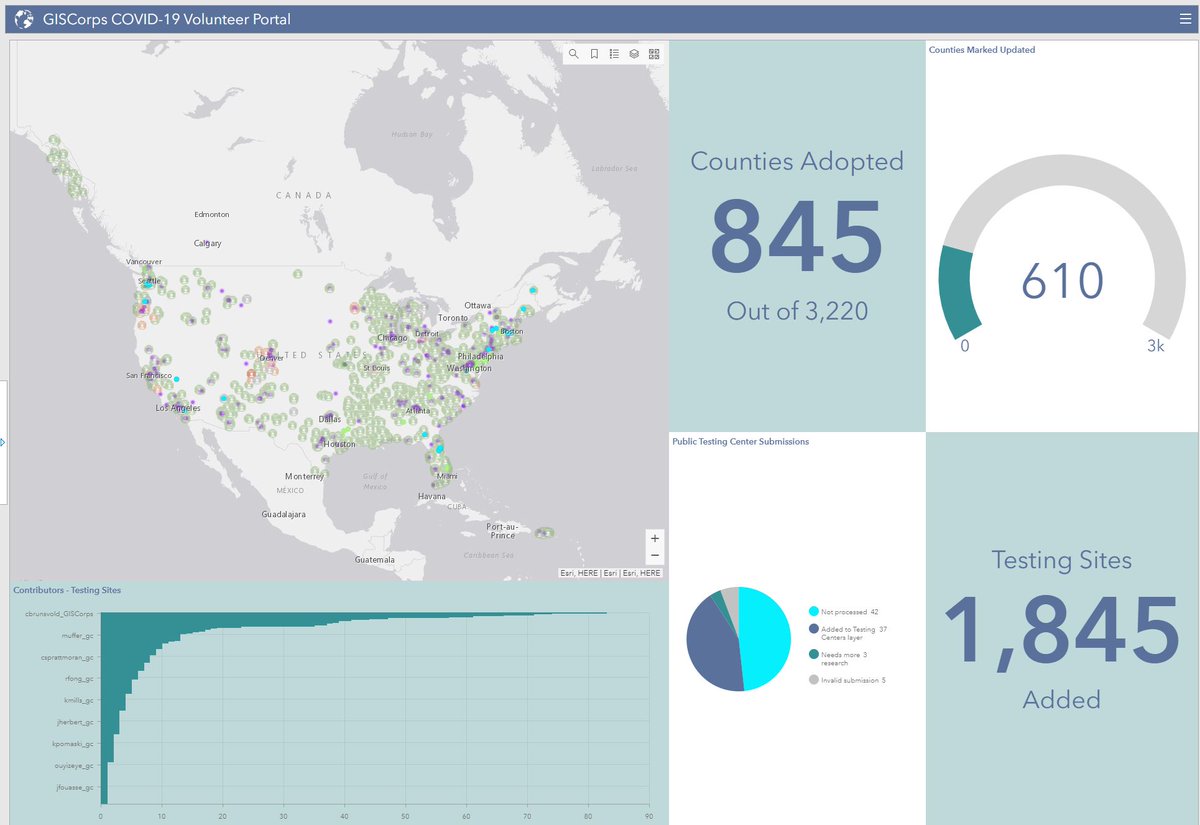 c_brunsvold's tweet photo. Join me and over 500 @URISA @GISCorps volunteers in adding #COVID19 testing site locations. Feel free to find public testing sites and submit them here: https://t.co/GQELwkLv0K
#URISAconnected #volunteers #GISforGood @Esri https://t.co/LklX6i97Jm