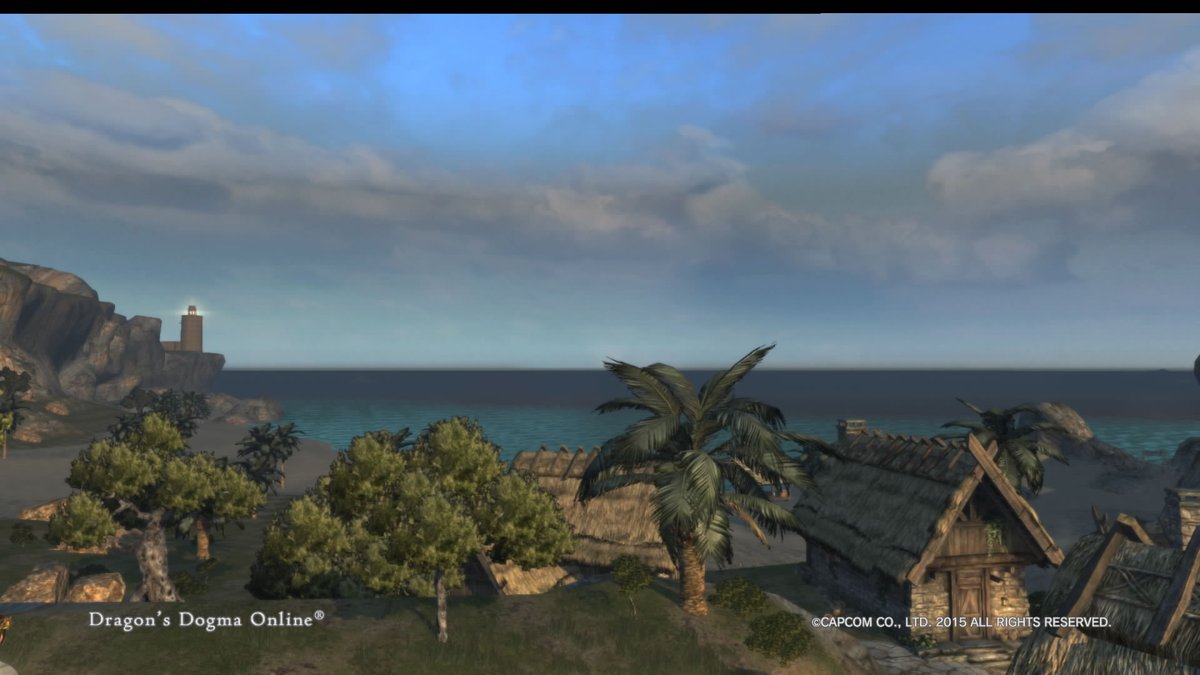 なずな ここからはブリア海岸のssを重点的に ローテス村の高台にある拠点の礎からの眺め 19 08 31 Ddon