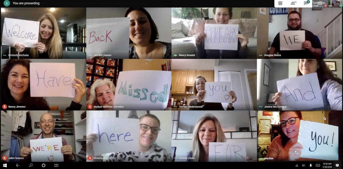QOHSCounseling's tweet photo. Happy Monday Cougars!
We wanted to send you a message!
@QuinceOrchardHS
@QOHSPrin_Thomas
@mselzaQOHS @MsLyonQOHS
@Mr_DRivera @McCormackPsych @kimkochuba @nancjim
#QOBack2Learn
#AllInThisTogether #SchoolCounselor https://t.co/4fyYgV4T0S