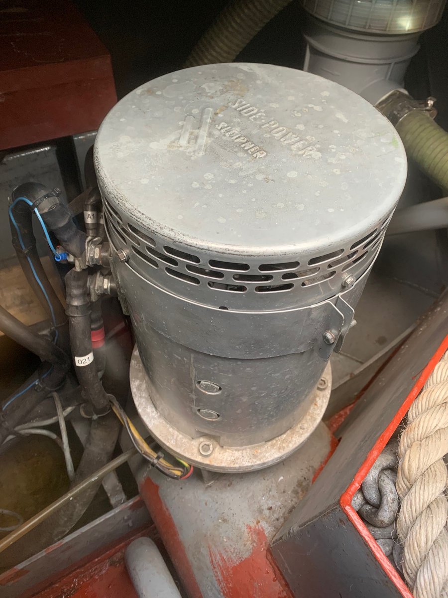 Our wonderful skippers, Buzz and John, are servicing Leonard Matchan's bow thruster