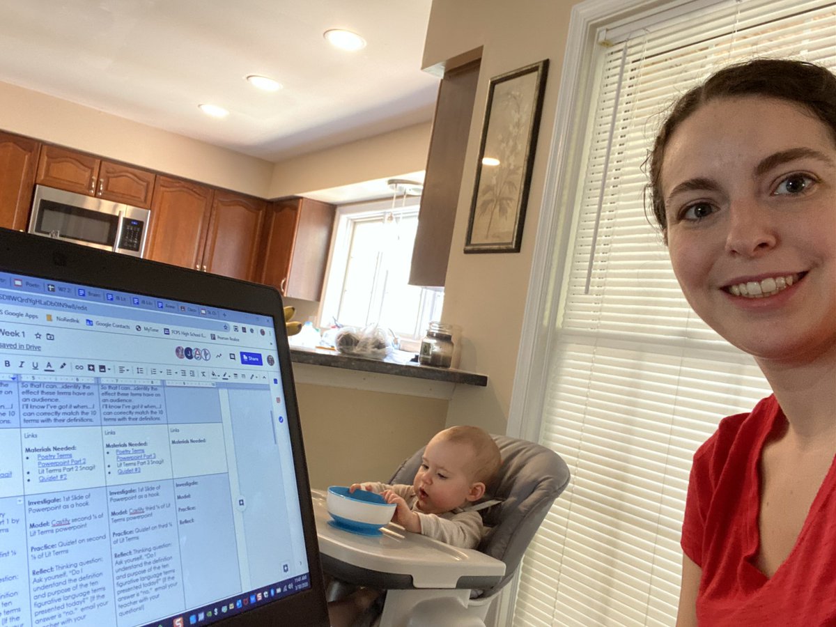 MLADickinson's tweet photo. Working on the English 10 grid while baby girl snacks on some oranges (this did not last long) #distancelearning #English10 #AHSPOGsquad #AtomicTeacher https://t.co/V4Kj8wLhHO