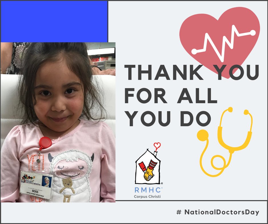 RMHCSTX's tweet photo. Today is #NationalDoctorsDay but we'd like to thank all healthcare professionals for keeping us safe and healthy! https://t.co/bAEDXdBmij