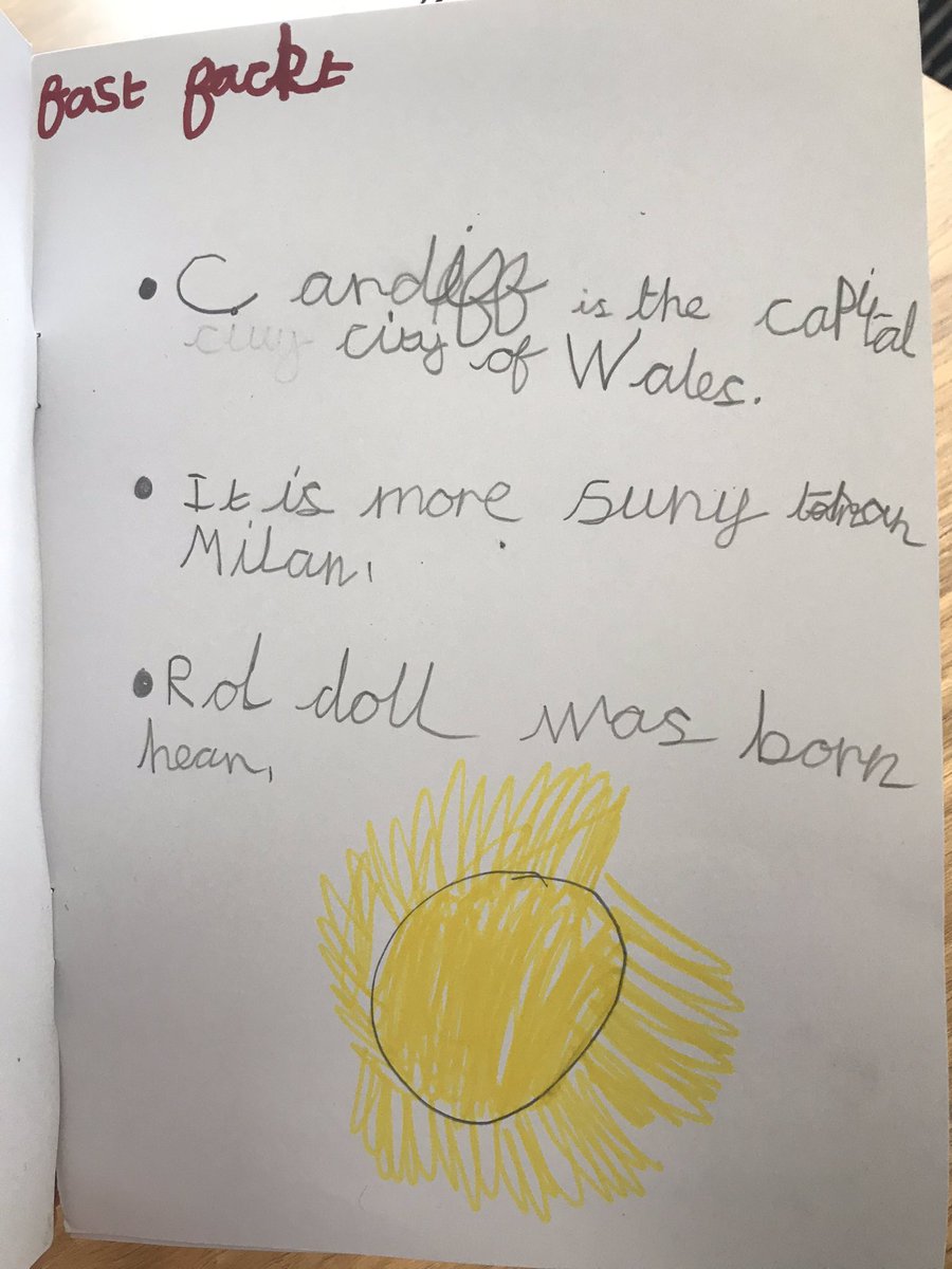 MrsArcticride's tweet photo. @Y1Brunton Islay has been doing a project on #Cardiff today.. and she made a book about all the things she learnt ❤️ #wales #1SL #everydaysaschoolday #funfacts https://t.co/soESRZFAUS