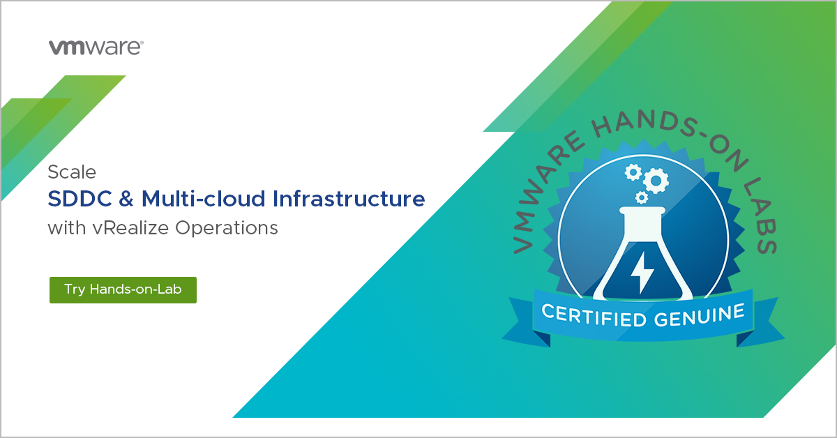 VMware's tweet image. Get started with the fastest and easiest way to test-drive the full technical capabilities of @vRealizeOps 7.5. 

Try this Hands-on Lab now: bit.ly/33UqQjA