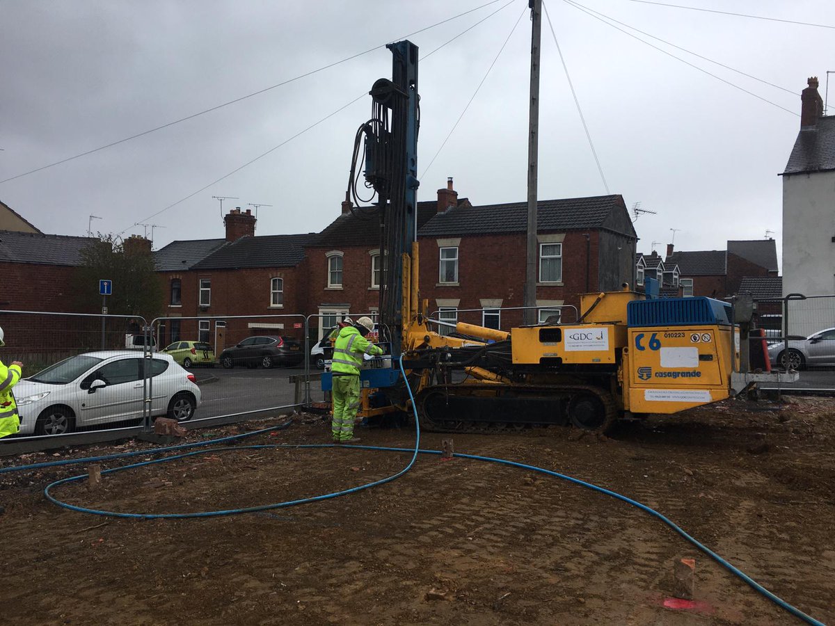 IvyHousenv's tweet photo. One of our engineers, Daniel Heywood has been overseeing drilling and grouting works at a residential development in Ripley today. This was to address the risk of potential surface instability posed by historic coal mining activities. #openforbusiness https://t.co/sotAgFqoM9 https://t.co/II1XjIC5O1