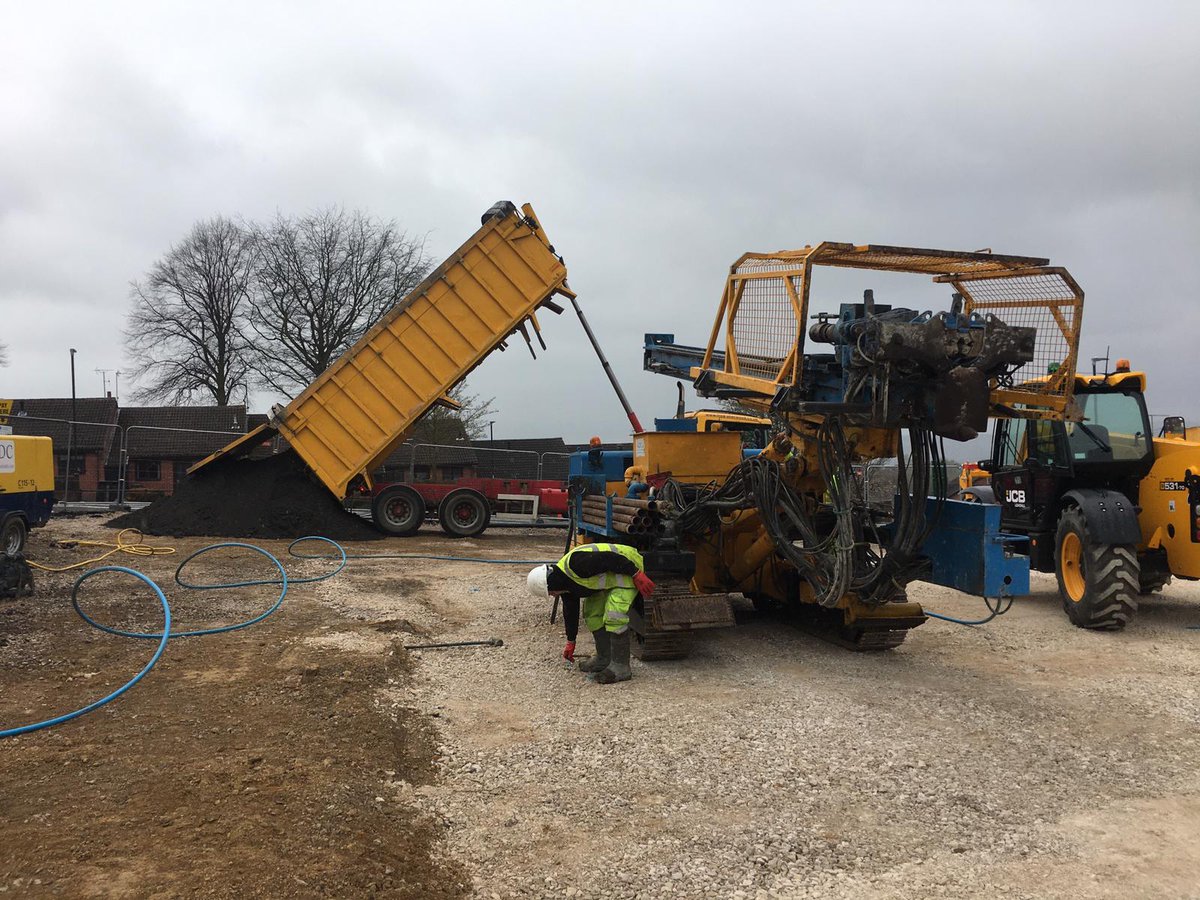 IvyHousenv's tweet photo. One of our engineers, Daniel Heywood has been overseeing drilling and grouting works at a residential development in Ripley today. This was to address the risk of potential surface instability posed by historic coal mining activities. #openforbusiness https://t.co/sotAgFqoM9 https://t.co/II1XjIC5O1