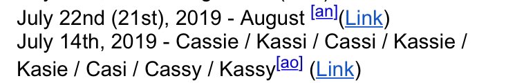 NotreDame102's tweet photo. @sanders_out @ThomasSanders Dang found the Kassy names...but mine and my friends’ are Casey/K’cee/Kacie/KC/Kasey (all similar spellings to the names Kassy just pronounced different) Oh well back to waiting.(Apparently they were hoping there was one so they could play it for my birthday today😂Great friends) https://t.co/MVsUIvCkGN