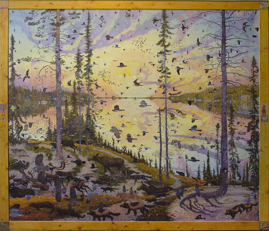 MuseumofWIArt's tweet photo. Inspired by the language of the Ojibwe Tribe, the title of Tom Uttech's painting, “Nin Gassinsibingwe,” translates as “I Wipe My Tears.”
Image: Tom Uttech, “Nin Gassinsibingwe (I Wipe My Tears),” 2019. Oil on canvas.
#mowaathome #mowa #wisconsinart #tomuttech https://t.co/VvEYiThVci