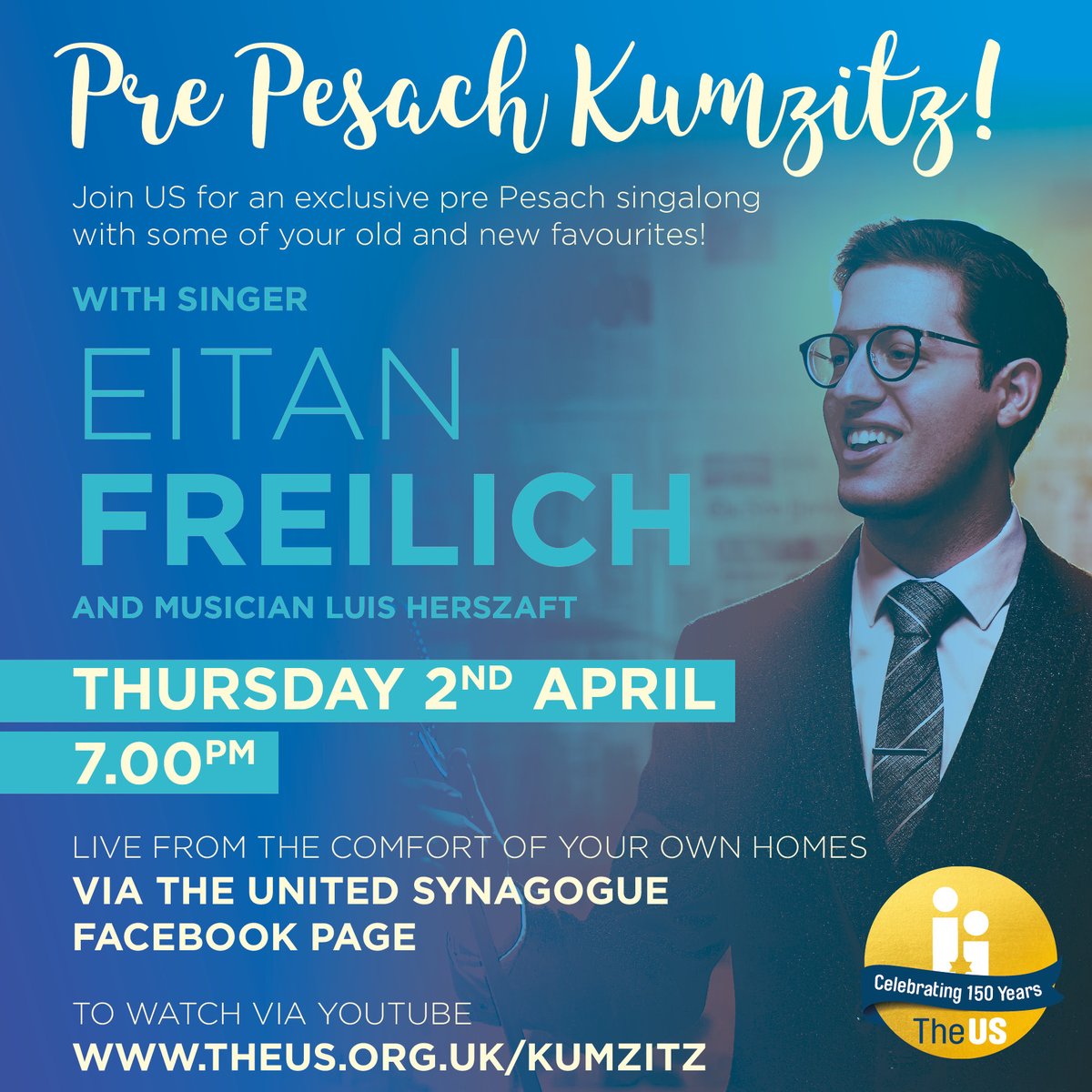 Join us on Thursday for an exclusive pre-Pesach singalong with <a href="/EitanFreilich/">Eitan Freilich</a> and <a href="/luisherszaft/">LuisHerszaft</a>!
They will be performing old and new favourites on Facebook (facebook.com/UnitedSynagogu…), also available on YouTube (theus.org.uk/kumzitz), starting at 7pm.
Do you have a song request?