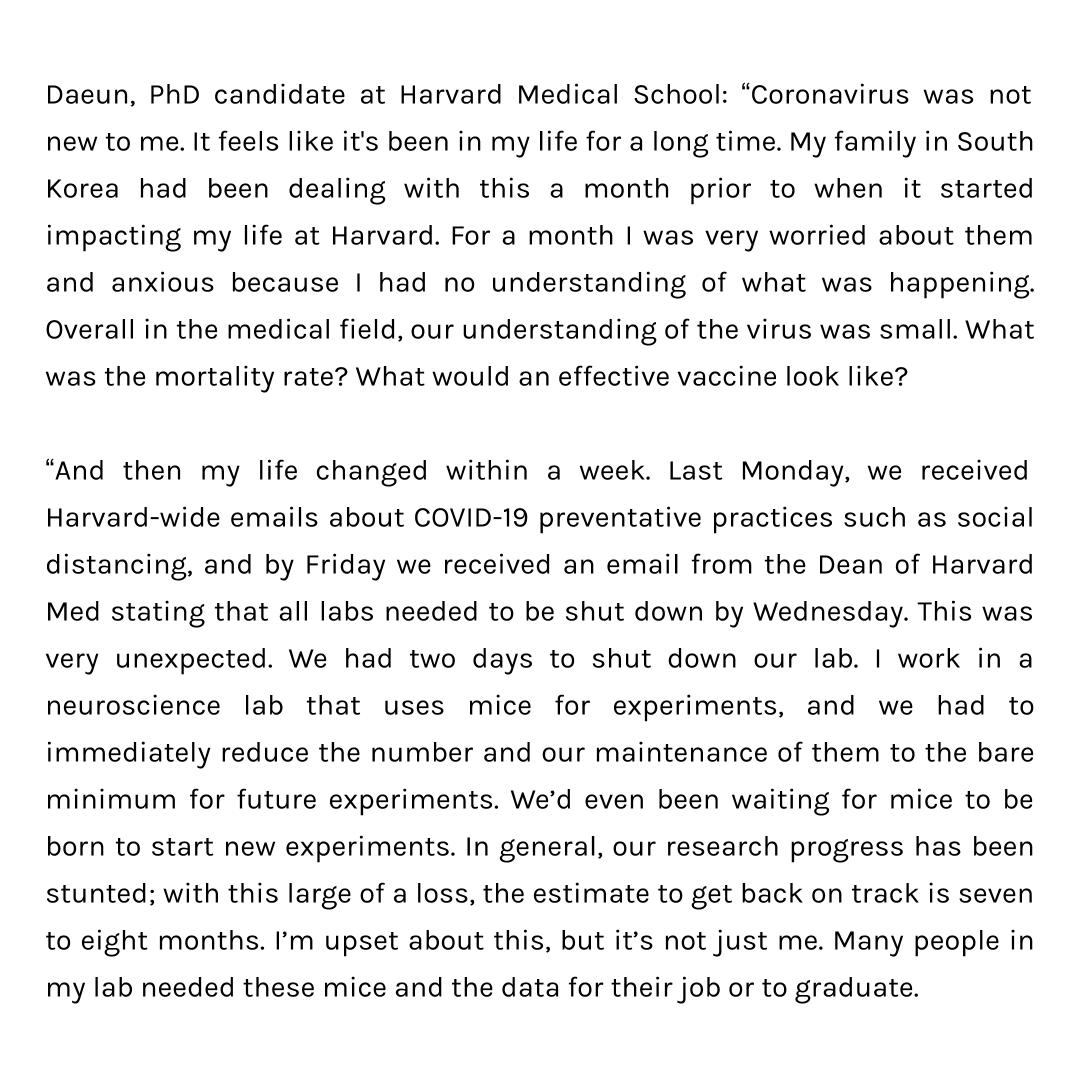 veritasforum's tweet photo. “We have house meetings via Zoom and are practicing self-isolation in our rooms, but I don’t feel alone because we’re practicing in solidarity." - Daeun, PhD candidate @harvardmed: #ProfilesofSearch #coronavirus #COVID19 #science #medicine #CMDA https://t.co/hkaTPIBS9d