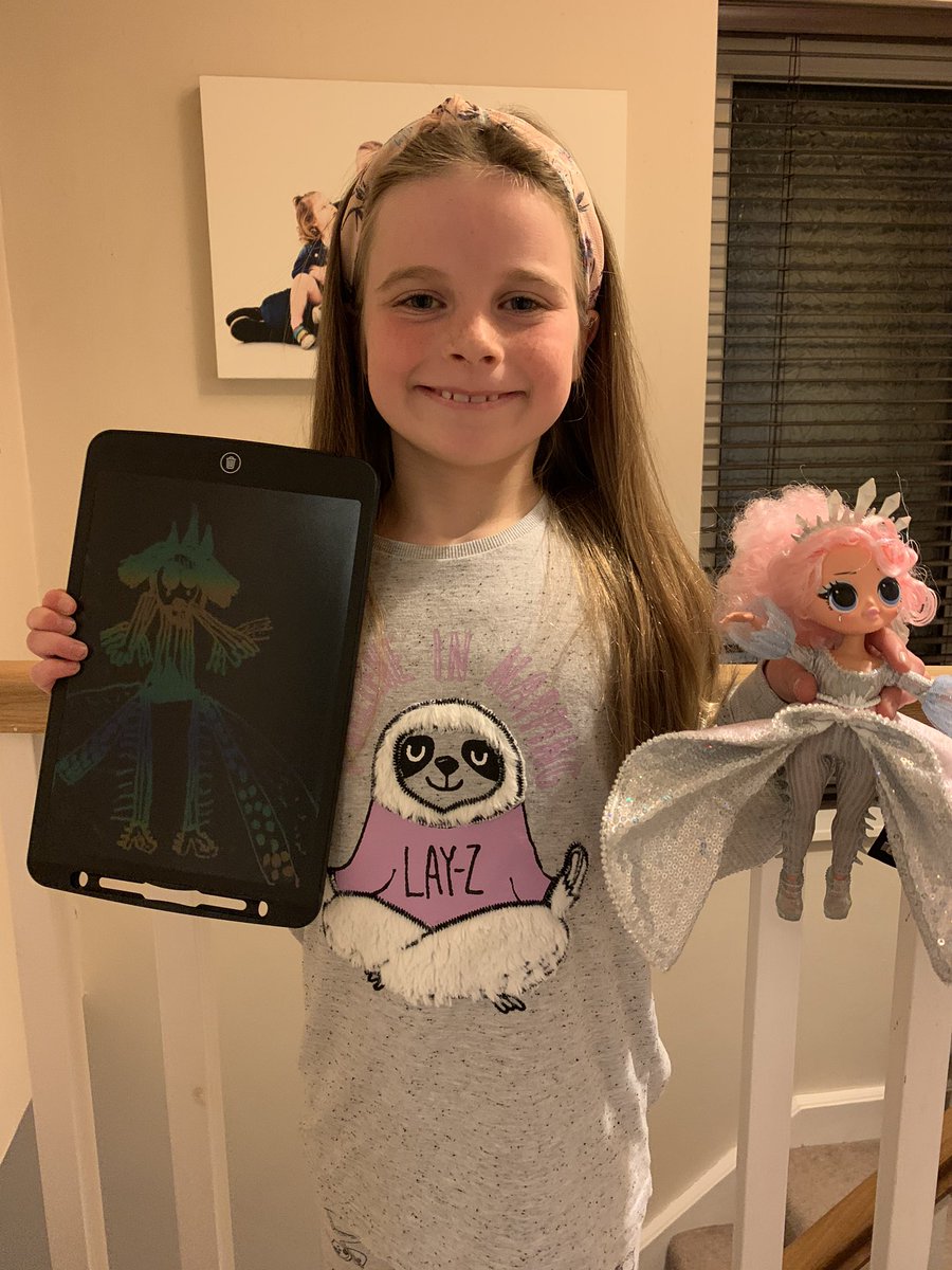 arwalks's tweet photo. Roisin proudly showing her sketching work from today’s home schooling lesson @westend_leeds @Elainew189 https://t.co/wQrTmASOfL