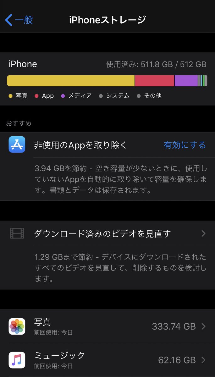 結衣 大人ティアラ 国民 おかしい 普通の人はiphoneの容量512gbも使わない めちゃくちゃ動画とか保存する人でも512gbは使い切れないって聞いてたんですけど 使用期間1年も経ってないのにこれはどういうことだ