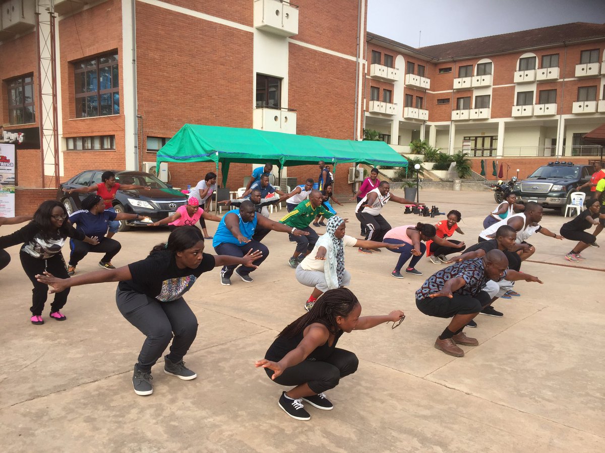 DCSLNigeria's tweet photo. We’ll all go out again, we will shake hands and embrace again. For now, let’s practice social distancing, stay home and stay safe.
Here’s a throwback to a work-out time with the fun team!
#Retreat #CompanyRetreat #FunWithFam #Workout #BeActive #HealthyatHome https://t.co/KSMJ8QcLx1