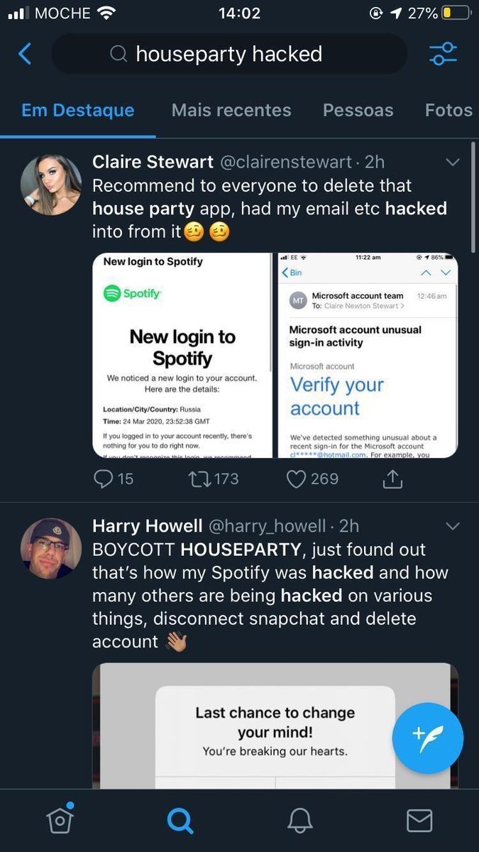 AfonsoRRamos's tweet photo. @houseparty what about this alleged hacks? Say something https://t.co/7u4RF1uQTn