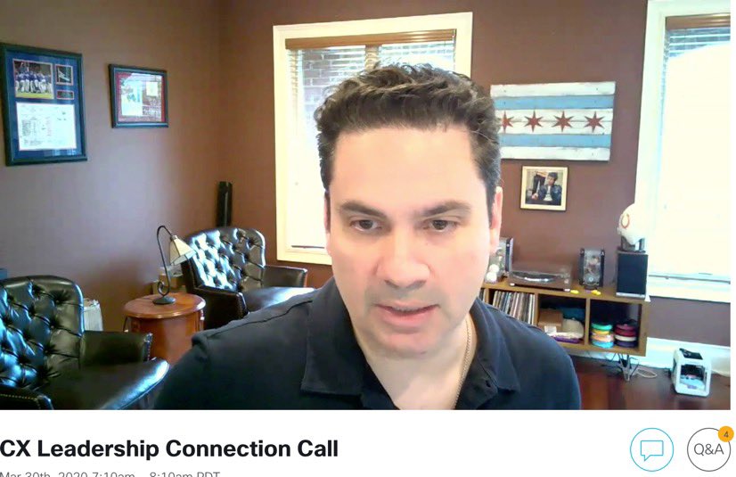 VarshaKanwar's tweet photo. No chance of #MondayBlues when you start your day joining a super inspiring & authentic #CiscoCX Leadership Connection Call. Thank you @tcolon for leading by example our #CiscoCX Engineering best practices of #MappyHours team building & giveback and #PhoneTree employee engagement https://t.co/hjuSoAcvhO
