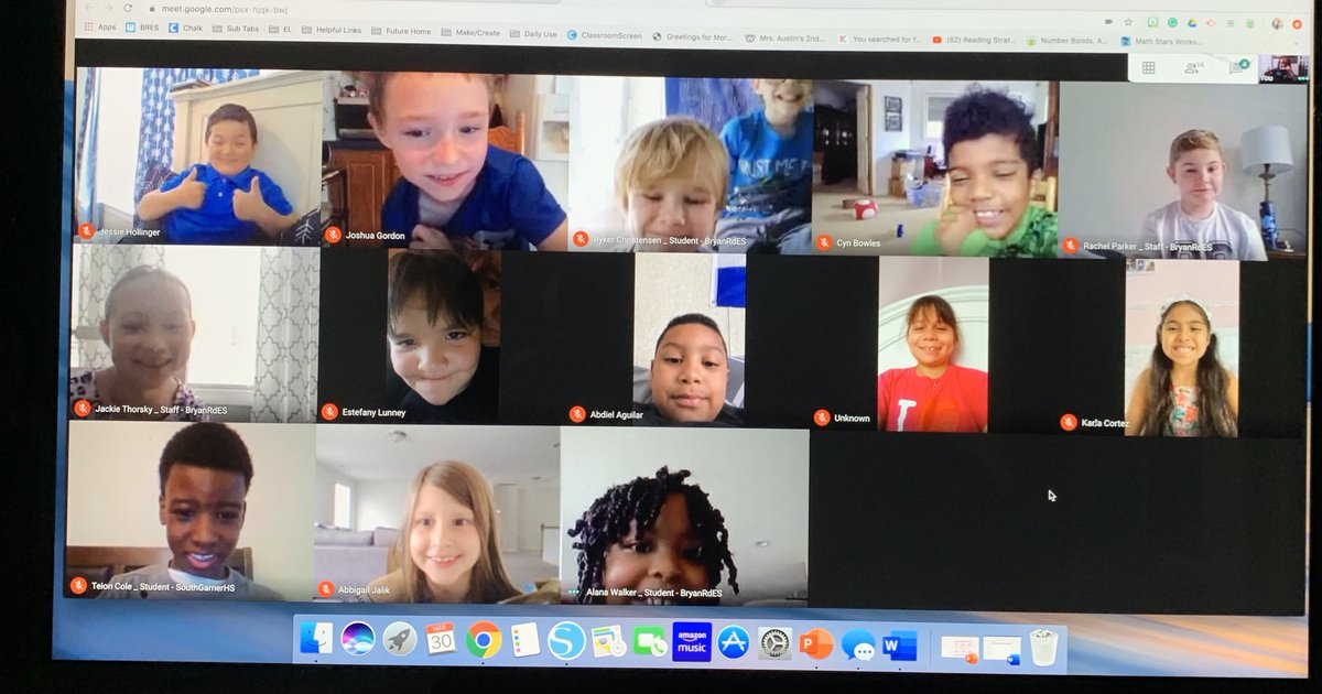 I sure do miss these smiling faces! First Google Meet ✅ <a href="/BryanRoadES/">Bryan Road Elementary School</a>