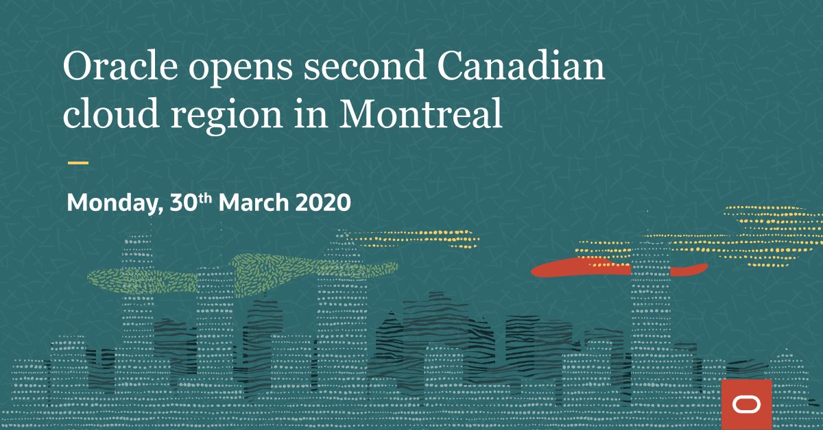 OracleCloud's tweet photo. We have a new #Gen2Cloud region in #Montreal. Canadian customers and partners will now have access to all our #cloud services.
https://t.co/EU9Ig5DK7r https://t.co/IgVgNixd57