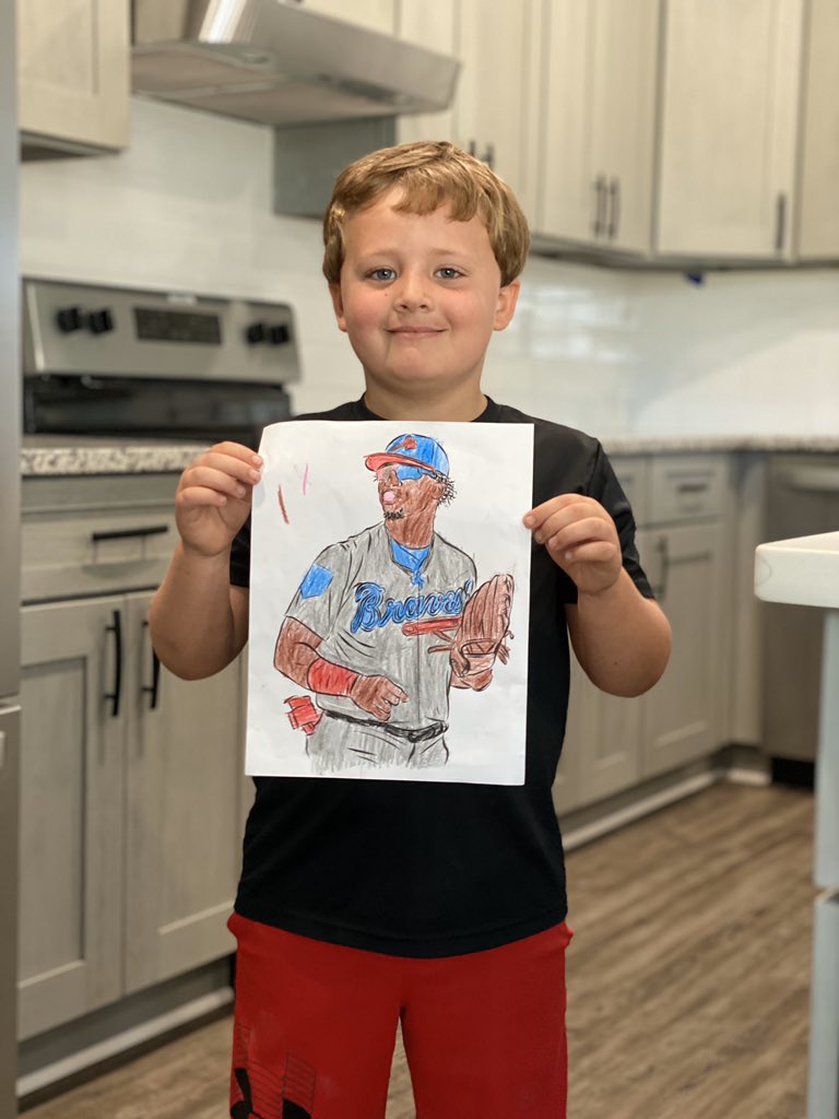 hthigpen5's tweet photo. Today’s homeschool/quarantine adventures! We love @ronaldacunajr24 ! Chael even has the sunglasses looking polarized. @Braves https://t.co/chGhwraoKh