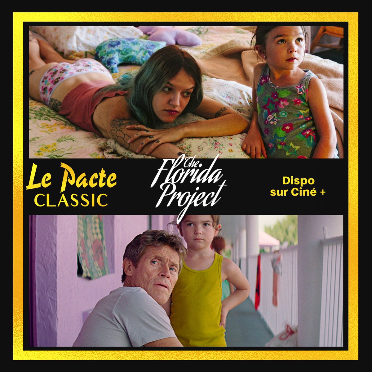 JOUR 15.Partez pour le Sud des Etats-Unis avec  #TheFloridaProject de  @Lilfilm !Un portrait haut en couleurs de l'Amérique d'aujourd'hui, avec Willem Dafoe et la révélation  @brooklynnprince. #ConfinementJour14  #LePacteClassicDispo sur  @mycineplus   http://bit.ly/LP_FloridaProject