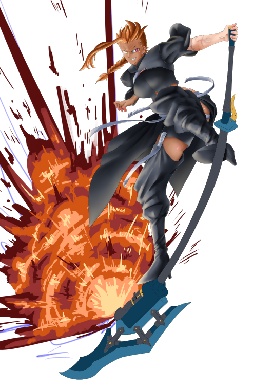 夢見る羊羽 爆風の描き方ちょっと覚えた 進捗