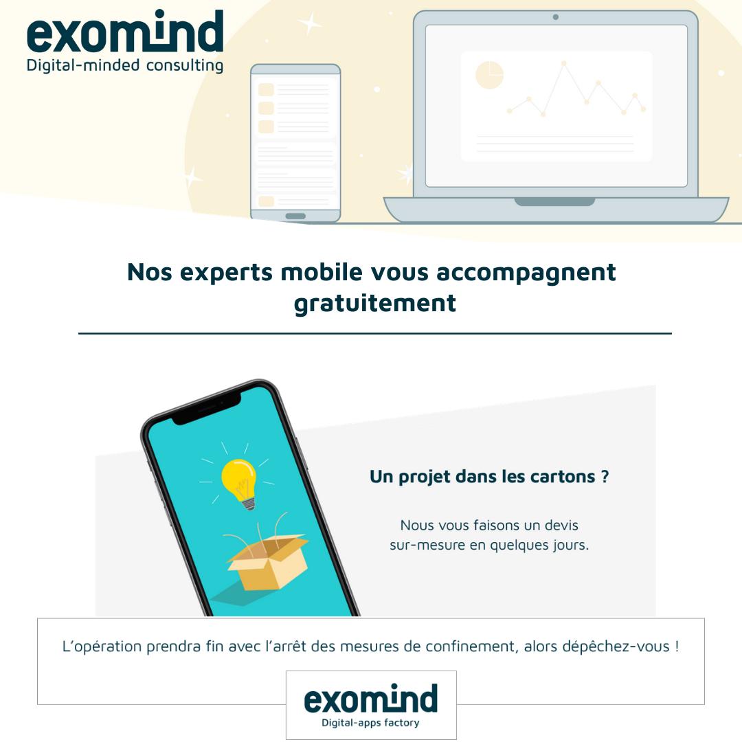 exomind_fr's tweet photo. 🧠 Projet stoppé ou ralenti à cause du #covid19 ?
EXOMIND vous offre l'#audit de vos #Applications #iOS ou #Android et les recommandations les plus pertinentes : #securite #cleancode #testunitaire, maj de compatibilité...
✔contact@exomind.fr #MobileApp #Devs #mobiledev https://t.co/wEyJ5rMuTJ