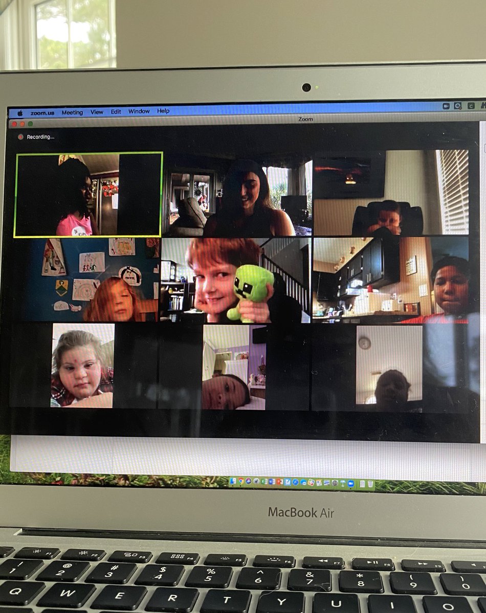 aoeamarshall's tweet photo. What a way to brighten up a Monday! A zoom call with a few of my amazing babes! #missingthem #angeloakes https://t.co/r4Tl54dJGB