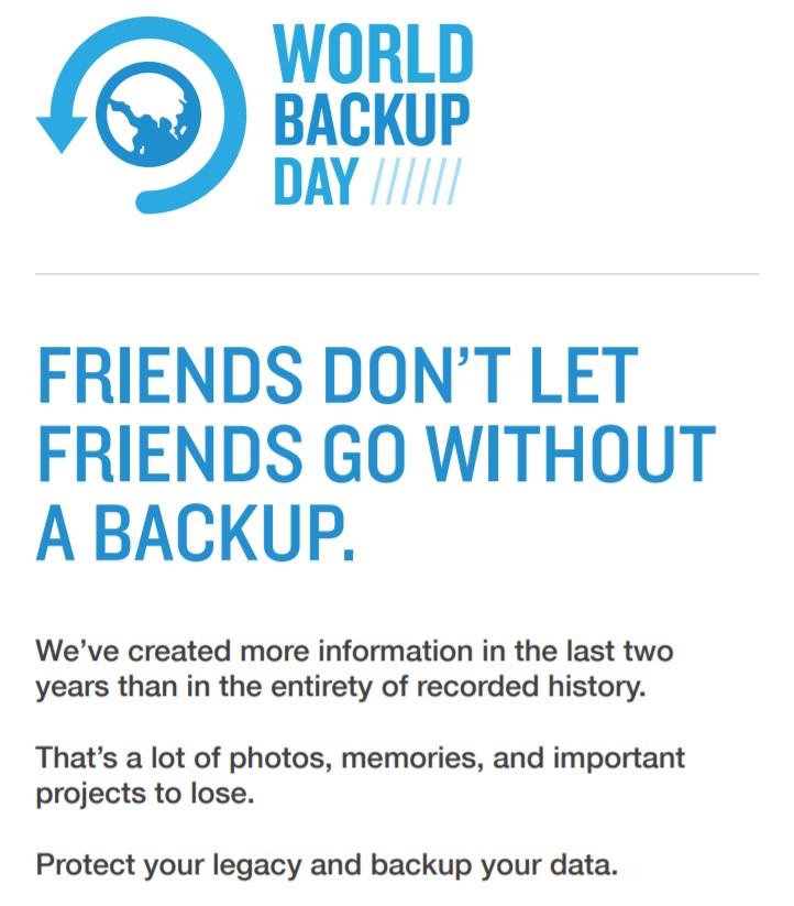 LesleyUIT's tweet photo. March 31st is #WorldBackupDay!  Learn about backing up your computer on your support site. https://t.co/dH9r6P7i6Y https://t.co/P8VuaFlSKg