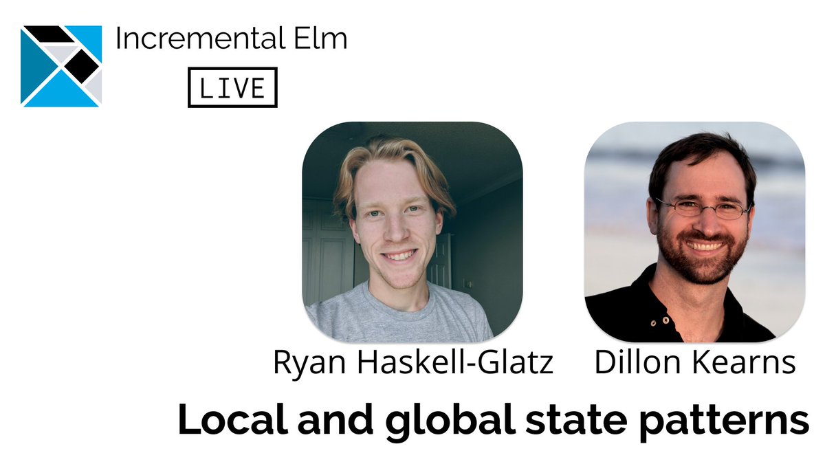 Today at 2pm Pacific I'll be pairing with @Ryan_NHG, exploring some patterns for managing state from his experience building elm-spa incrementalelm.com/live/. Come join us! twitch.tv/dillonkearns