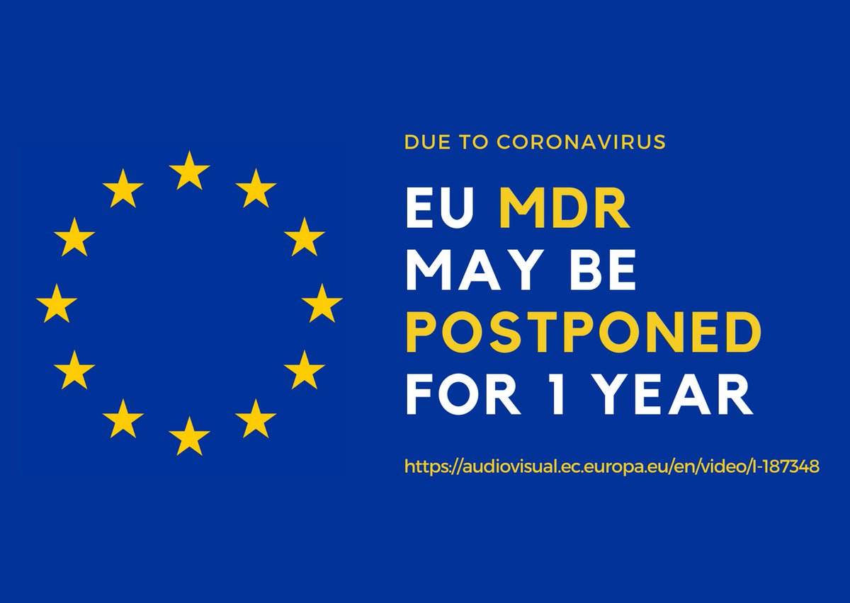 NeoxCRO's tweet photo. The EU Commission announced that they are working on a proposal to postpone the EU MDR for 1 year. The main reason is Coronavirus.

Source: https://t.co/4cOMbIMtBQ

#eu #eumdr #medicaldevices #regulations #regulatory  #clinicaltrials #covid19 #coronavirus #NeoxCRO https://t.co/yLKWB2aMie