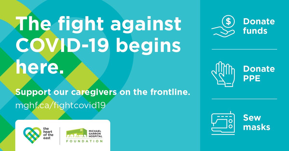 The fight against COVID-19 is just getting started, and our caregivers are on the frontlines. They urgently need your support, including donations to our emergency response fund. Join us. mghf.ca/fightcovid19 #heartoftheeast