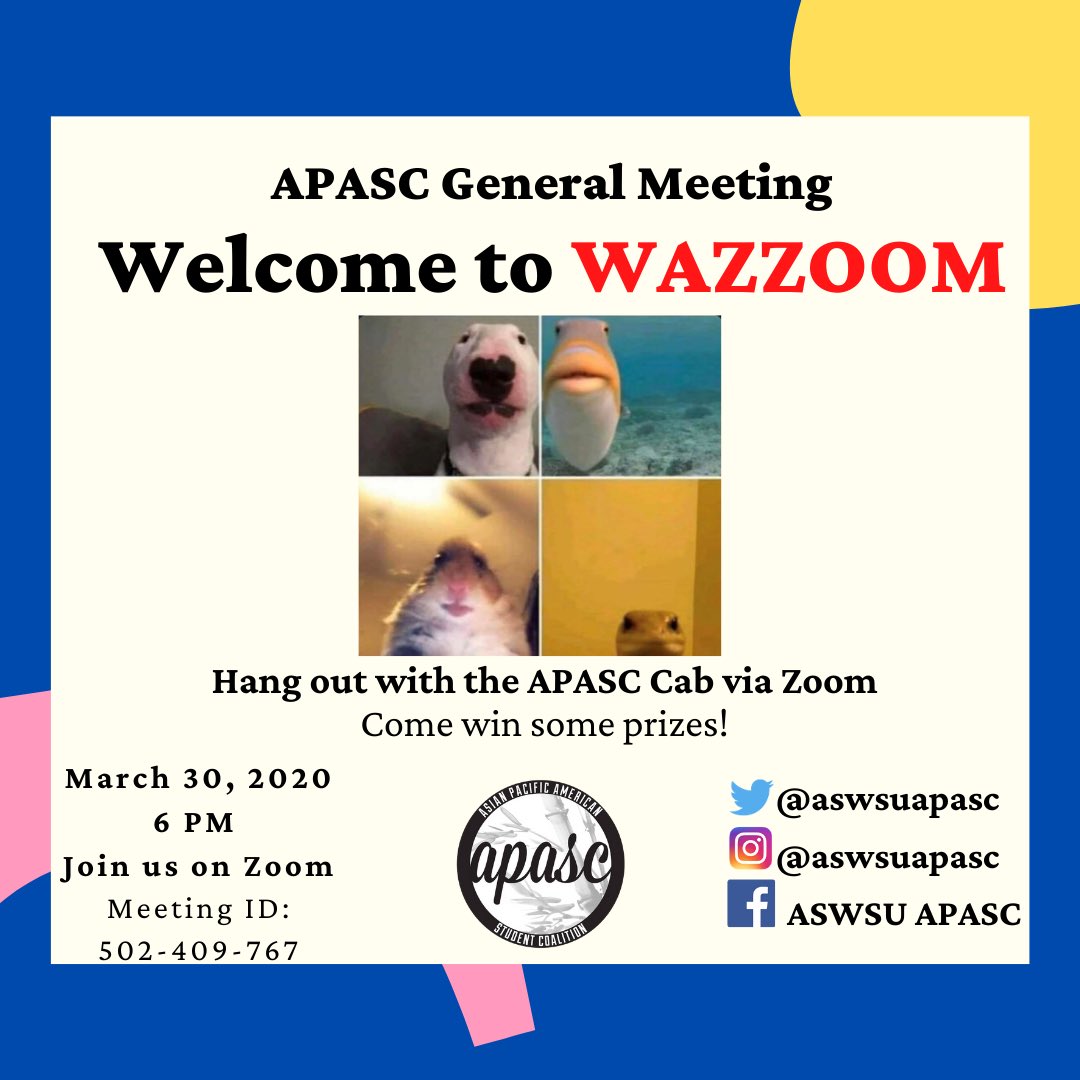 aswsuapasc's tweet photo. Zoom with us today! https://t.co/kAbtlsR67i