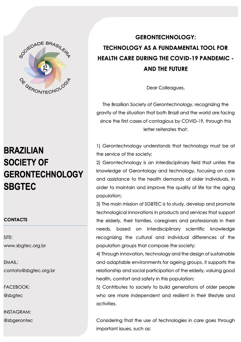 Brazilian Society for Gerontechnology tweet media