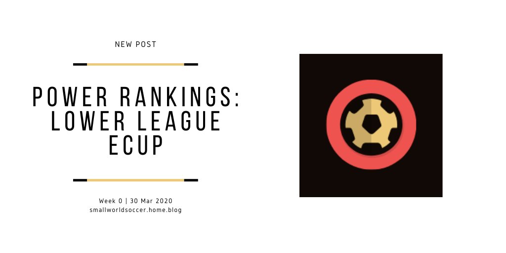 smlwld_official's tweet photo. Not sure about everyone else, but SmallWorld is really excited for the @lowerleagueEcup to kick off soon! We've created a Power Rankings post on the eCup to keep our excitement going and predict with little accuracy who will prevail! Read it here: https://t.co/aAdq1lMbmT https://t.co/rAJQ4jkURv