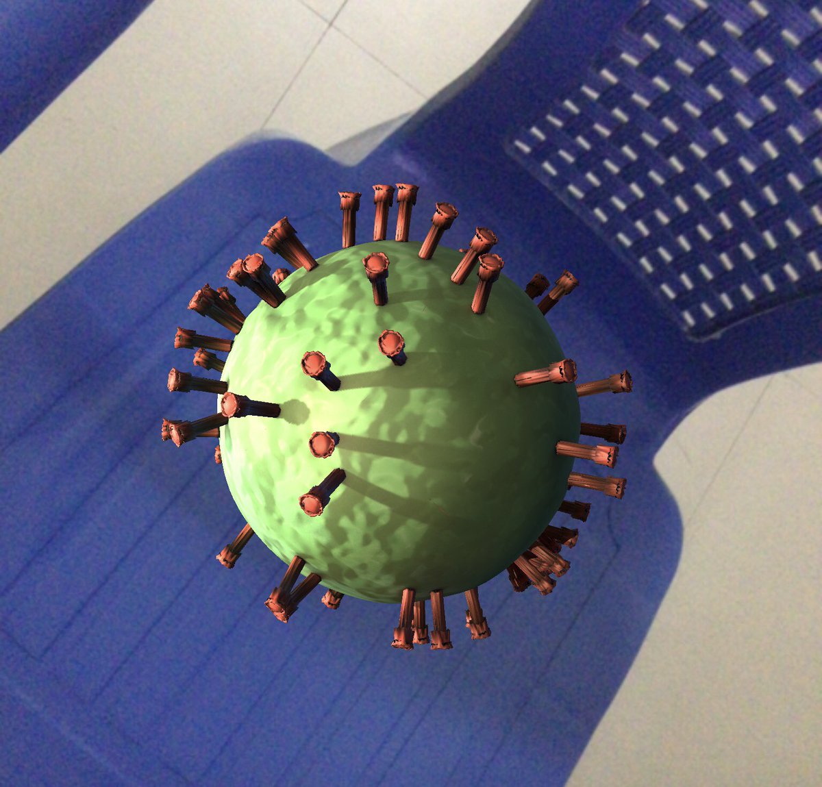 #ARVRinEDU corona virus in Augmented reality @mergeedu #objectviewer