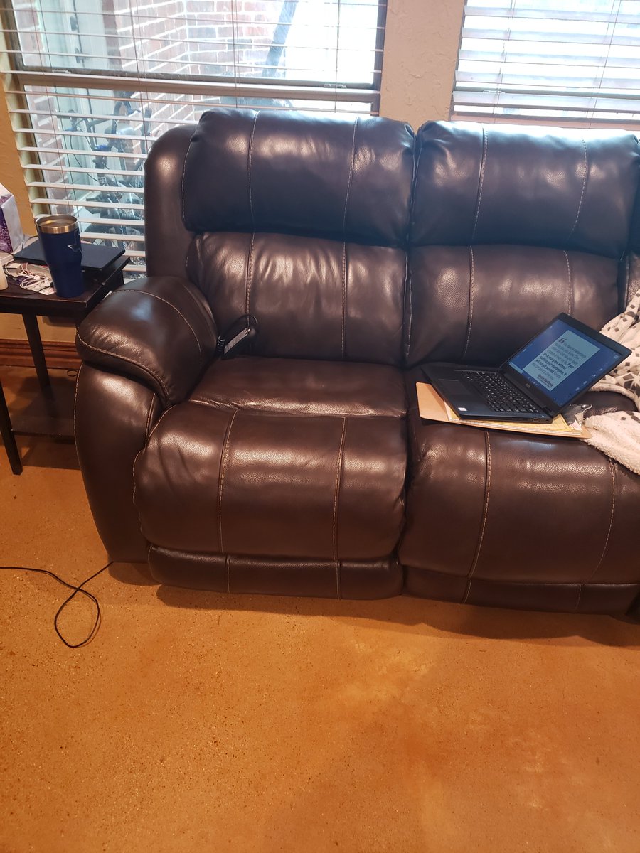 EnglishSchwartz's tweet photo. For #MakeItWorkMonday here are my distance learning workspaces. My husband is also working from home in our office space, so I move around a bit. Sometimes I work at the kitchen table, sometimes I work in the living room. It's not ideal, but I am making it work. #TigerNation https://t.co/cgmUa473B2
