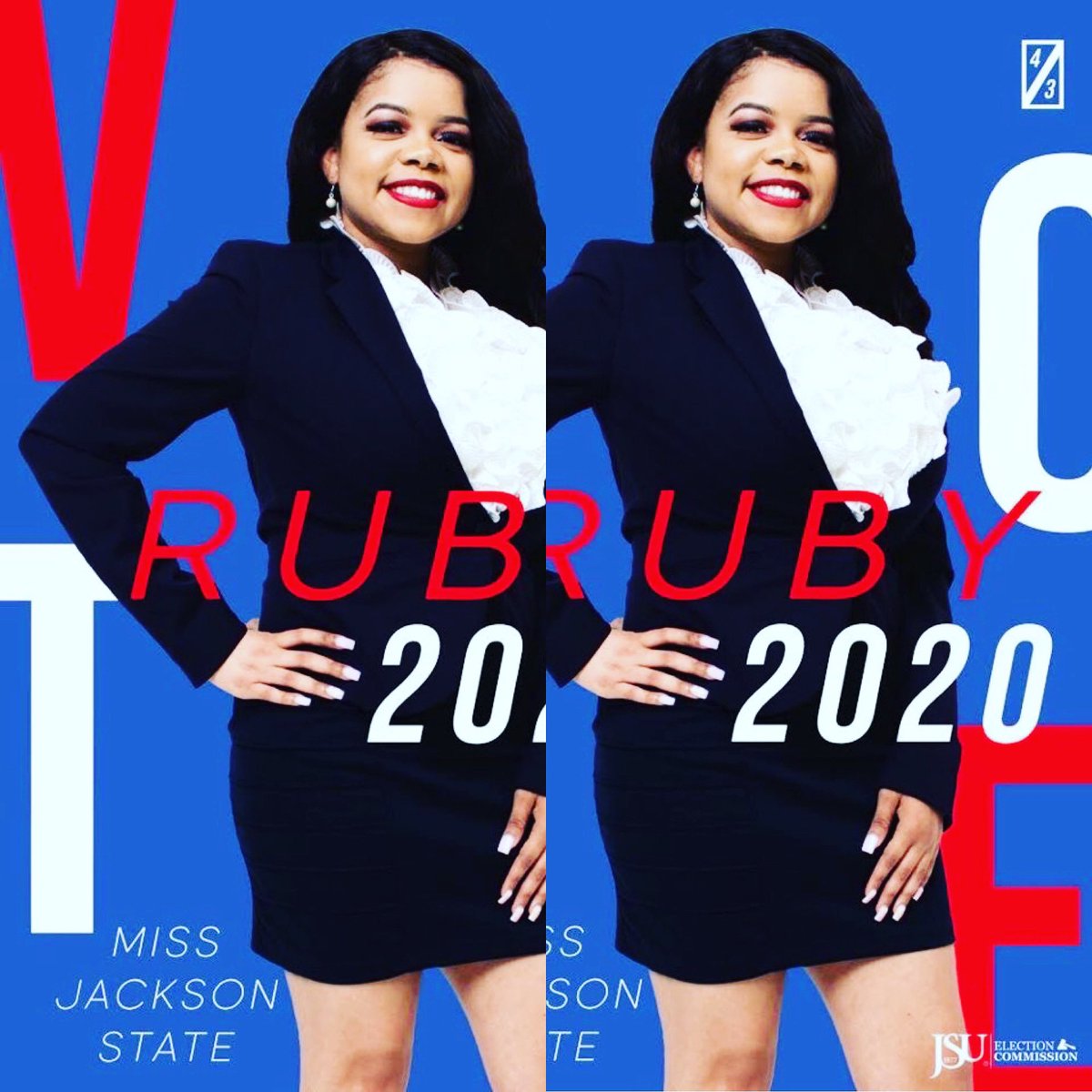 Over the past 80 years of this rich tradition, JSU has NEVER had a Transfer Miss Jackson State! Now is the time to make history by electing Ruby Pollock as your first  EVER EVER Transfer Miss Jackson State University! Let’s Make History! 
#Ruby4MissJSU
#LetsMakeHistory