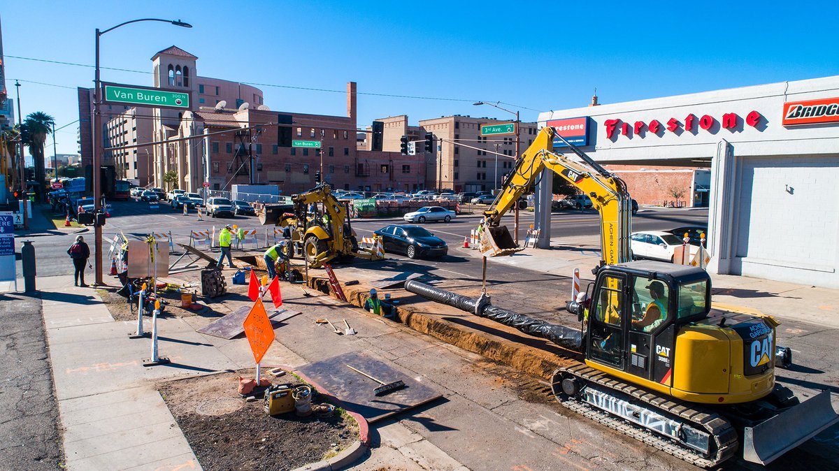 achengardner's tweet image. We love working in @downtownphoenix. We recently completed the installation of more than 3,400 LF of 12” and 6” water main and 13 fire hydrants on 3rd Avenue from Roosevelt Street to Monroe Street for the @CityofPhoenixAZ.

#achengardner #construction #wetutilities #waterline