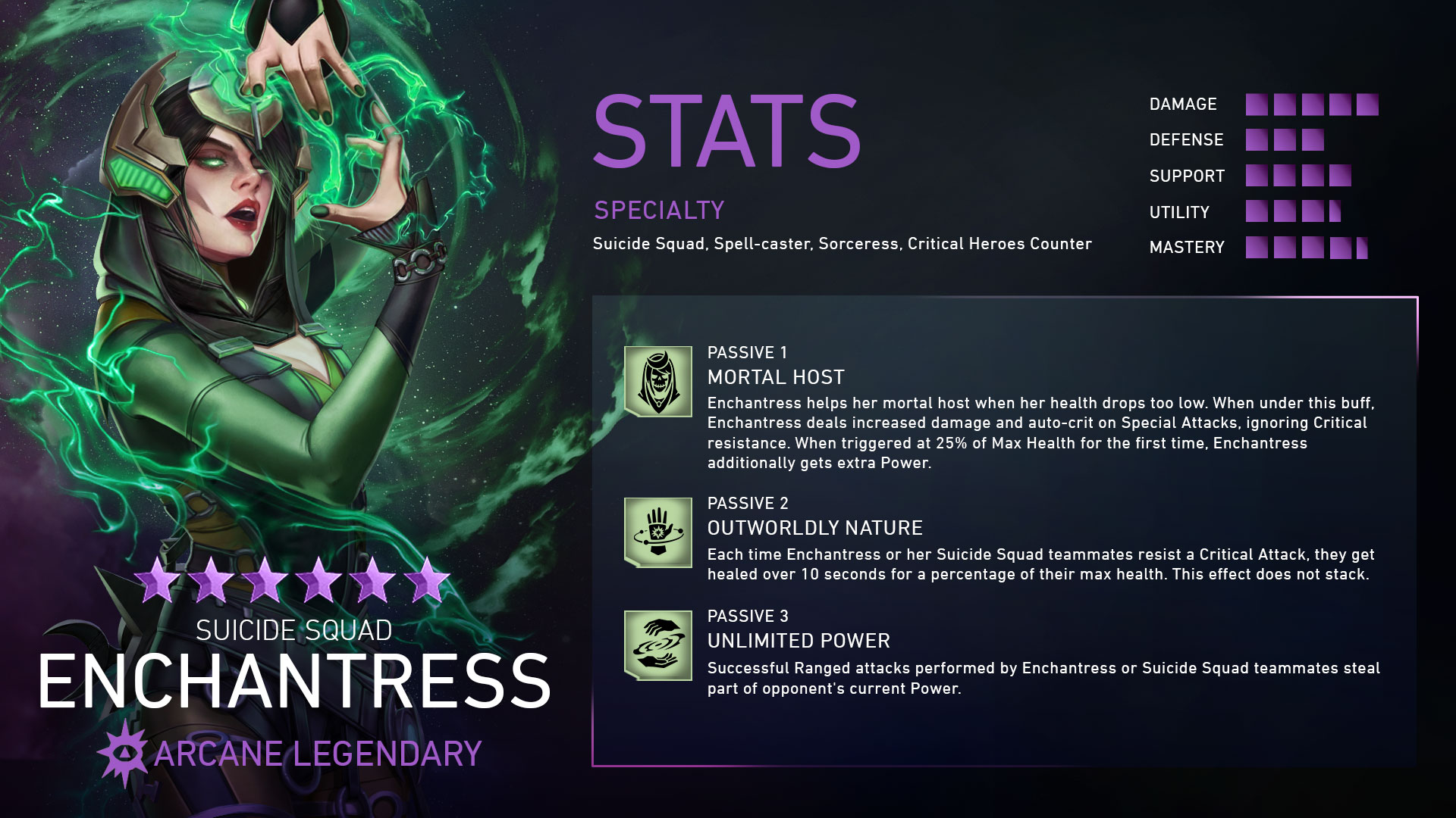 Injustice 2 Mobile on Twitter: "🔮Enchantress consumes her mortal host and  uses dark magic to lead the Suicide Squad to victory! Full Roster Card  Abilities on Facebook: https://t.co/uCJF5Peb91 #INJ2Mobile  https://t.co/2spmZXBbaV" / Twitter