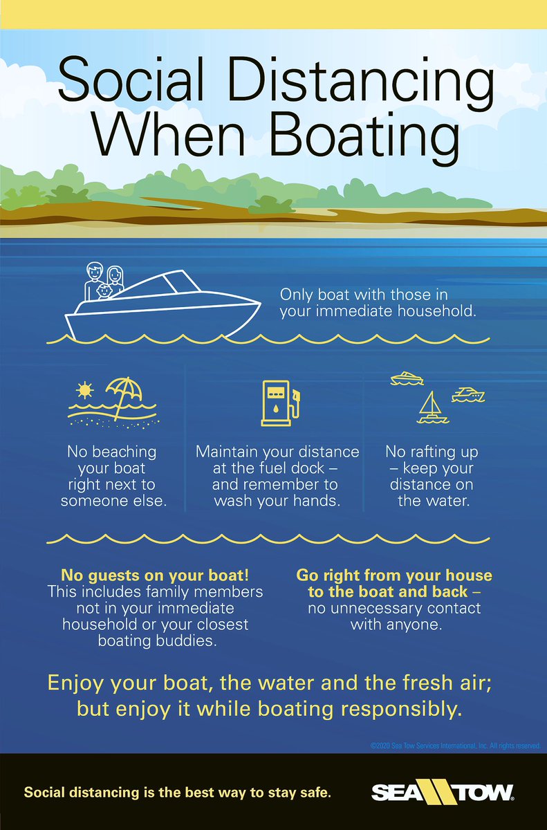 boatingmagazine's tweet image. Advice from @SeaTow for #SocialDistancing while #boating. #boats