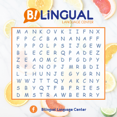 bilinguallc's tweet photo. Te traemos esta dinámica para que encuentres  nombres de frutas en inglés.
¡Déjanos en los comentarios cuántas frutas encontraste! https://t.co/cO59k7Tv9U